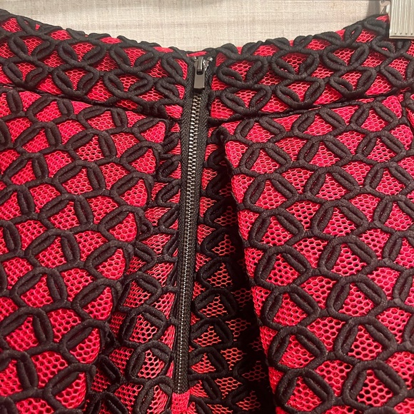 Maje Red & Black A-Line Skirt – Size 2 / S – Fit & Flare Party Skirt - Picture 4 of 6
